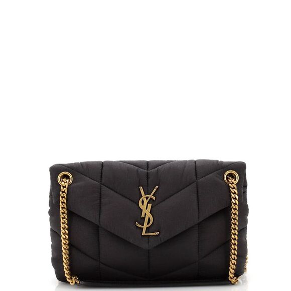 Saint Laurent Loulou Puffer Shoulder Bag Quilted Nylon Small Black - Picture 1 of 6